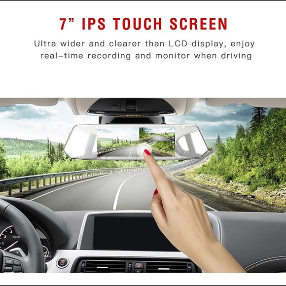 TOGUARD Backup Camera 7" Mirror Dash Cam. - Picture 3 of 7